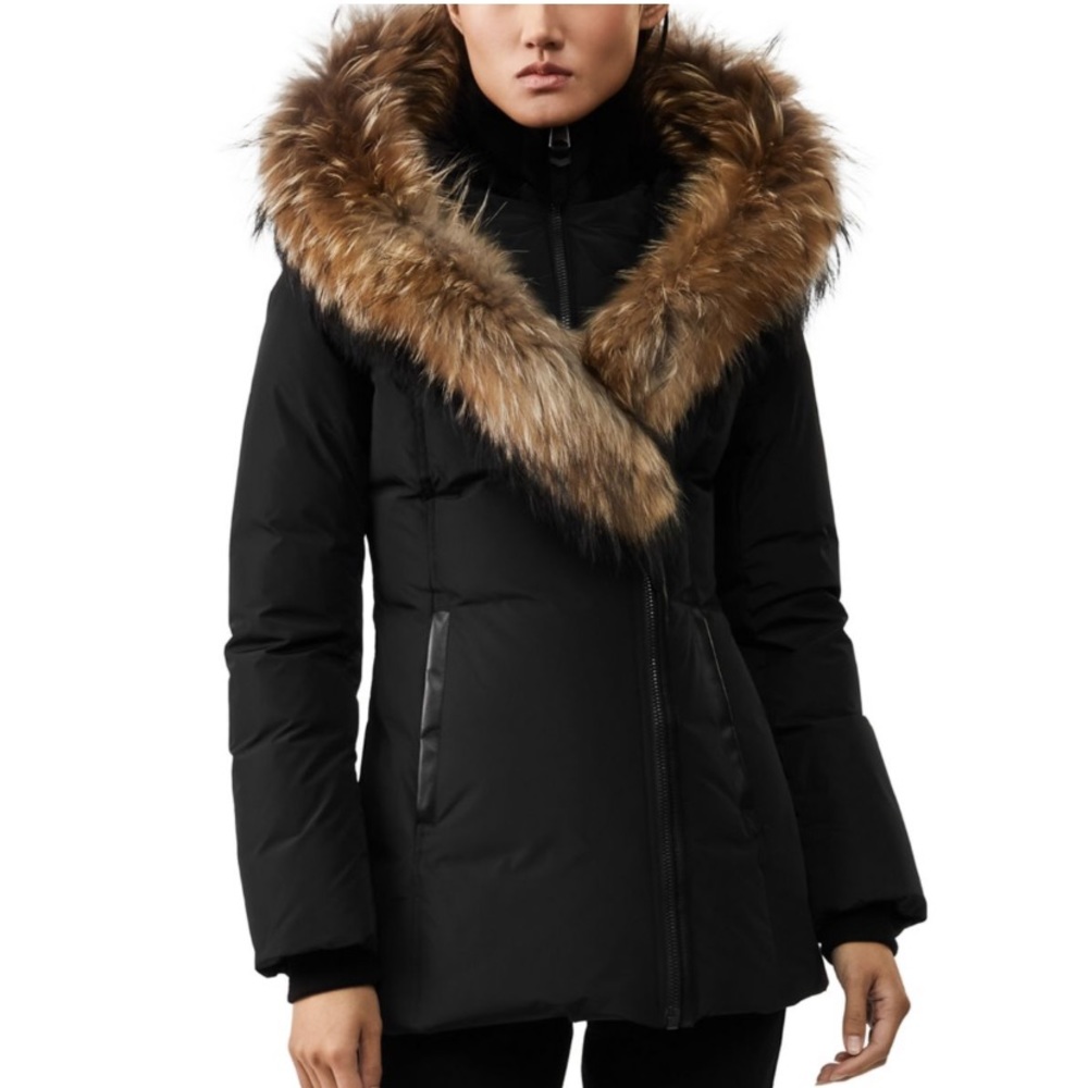 Mackage Black Adali Fur Trim Lavish Down Coat.
